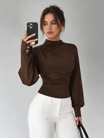 Blusa Elara — Marrón Oscuro / XS